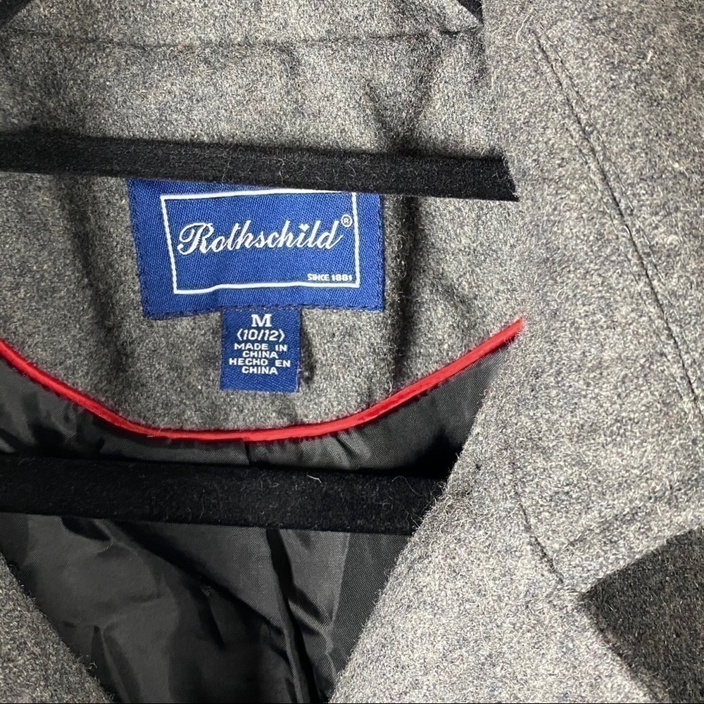 Rothschild Wool Blend Classic Dark Grey Double Breasted Coat - Picture 4 of 8